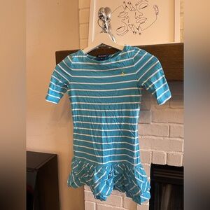 Ralph Lauren Turquoise and White Striped Top